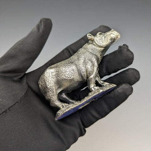 英国 カントリーアーティスト社 純銀張り彫刻 カバ フィギュリン 120g